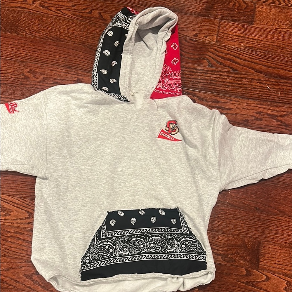 Cornell Hoodie with Bandana Accents and three unique patches
